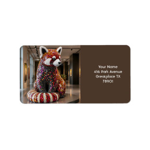 Etiqueta Fantasy Cute Art Deco Panda