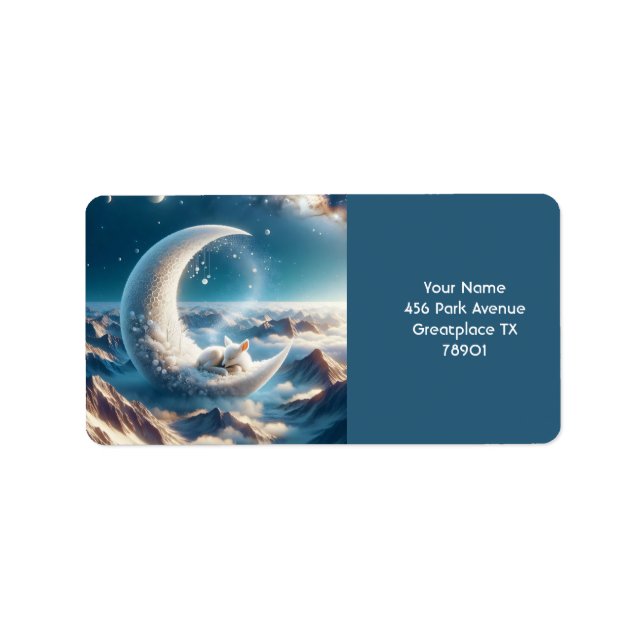 Etiqueta Fantasy Cute Baby Deer Moon (Frente)
