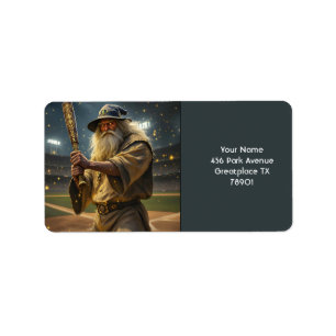 Etiqueta Fantasy Cute Baseball Wizard Bat