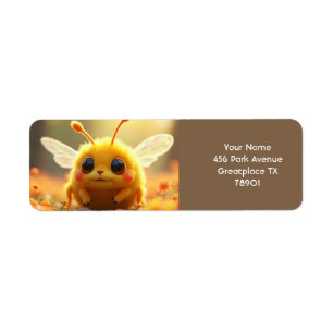 Etiqueta Fantasy Cute Bee Bug Sun