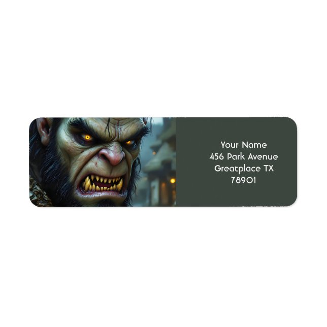 Etiqueta Fantasy Cute Big Strong Warrier (Frente)