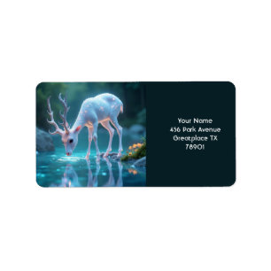 Etiqueta Fantasy Cute Blue Baby Deer
