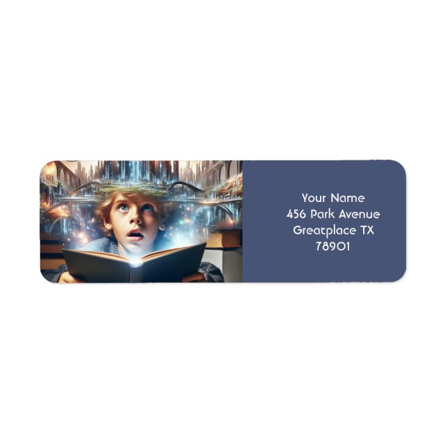 Etiqueta Fantasy Cute Boy City Book (Frente)