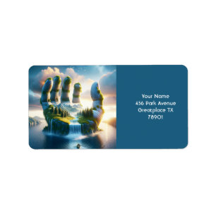 Etiqueta Fantasy Cute Bridge Lake Hand