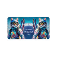 Fantasy Cute Cat Alpine Skis