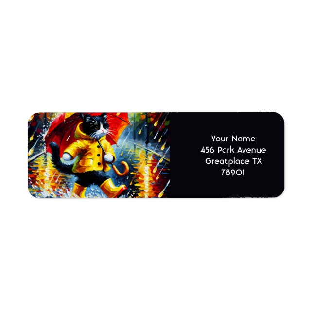 Etiqueta Fantasy Cute Cat Boots Umbrella (Frente)