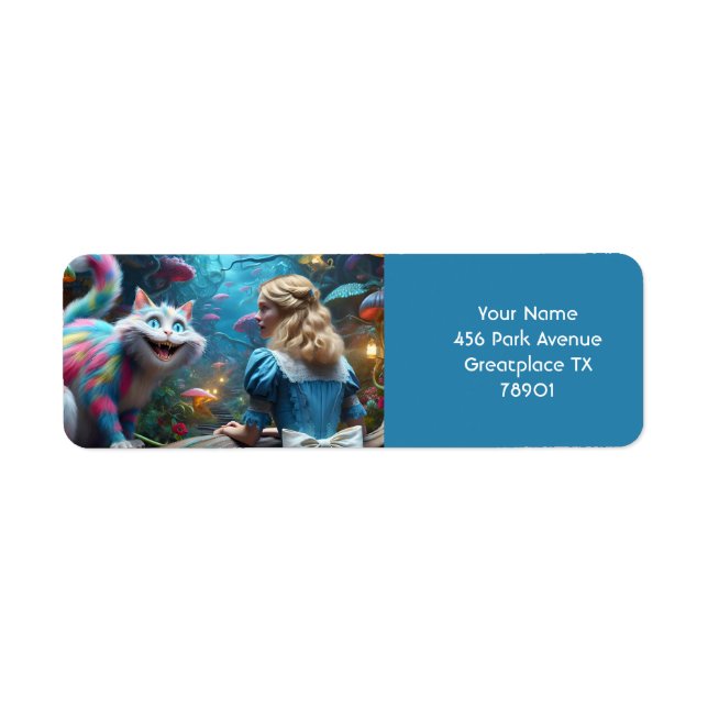 Etiqueta Fantasy Cute Cat Chica Forest (Frente)