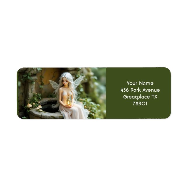 Etiqueta Fantasy Cute Chica hongos Lantern (Frente)