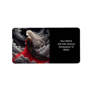 Etiqueta Fantasy Cute Chica Stars Nubes