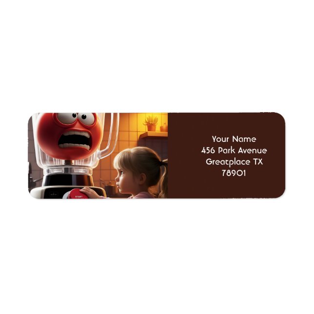 Etiqueta Fantasy Cute Chica Tomato Blender (Frente)