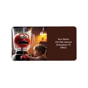 Etiqueta Fantasy Cute Chica Tomato Blender