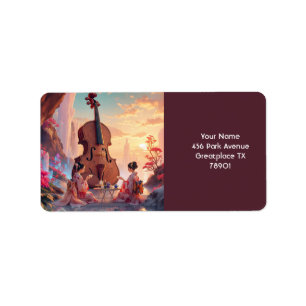 Etiqueta Fantasy Cute Chicas de violín té