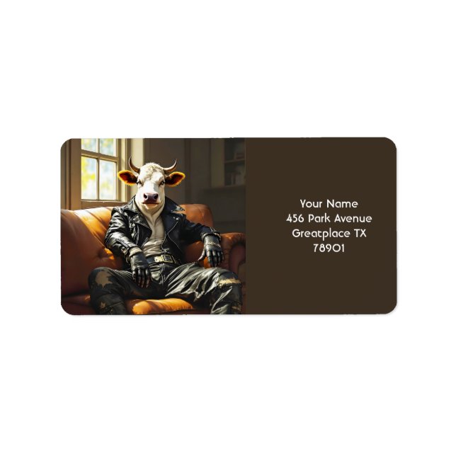 Etiqueta Fantasy Cute Cow Leather Couch (Frente)