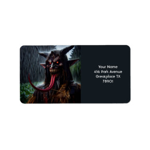 Etiqueta Fantasy Cute Demon Red Tongue
