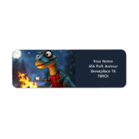 Fantasy Cute Dino Campfire Moon