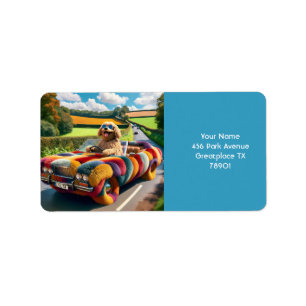 Etiqueta Fantasy Cute Dog Carpet Car