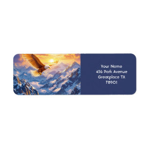 Etiqueta Fantasy Cute Eagle Mountains Sunrise