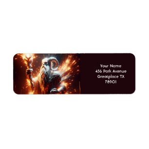 Etiqueta Fantasy Cute Fair Old Wizard