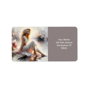 Etiqueta Fantasy Cute Impasto Chica Sunrise