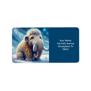 Etiqueta Fantasy Cute Little Mammoth Winter