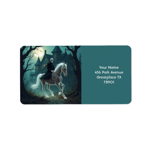Etiqueta Fantasy Cute Man Halloween Horario (Frente)