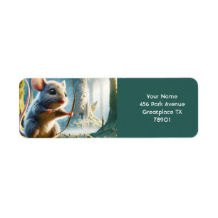Etiqueta Fantasy Cute Mice Bow Forest