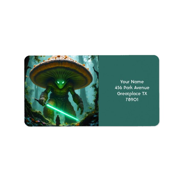 Etiqueta Fantasy Cute Mushroom Saber Forest (Frente)