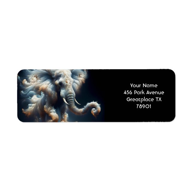 Etiqueta Fantasy Cute Nubes elefante (Frente)