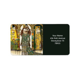 Etiqueta Fantasy Cute Otter Art Deco