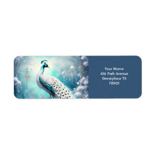Etiqueta Fantasy Cute Peacock Ice Winter