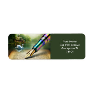 Etiqueta Fantasy Cute Pen Lake Swan