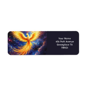 Etiqueta Fantasy Cute Phoenix Stars Space