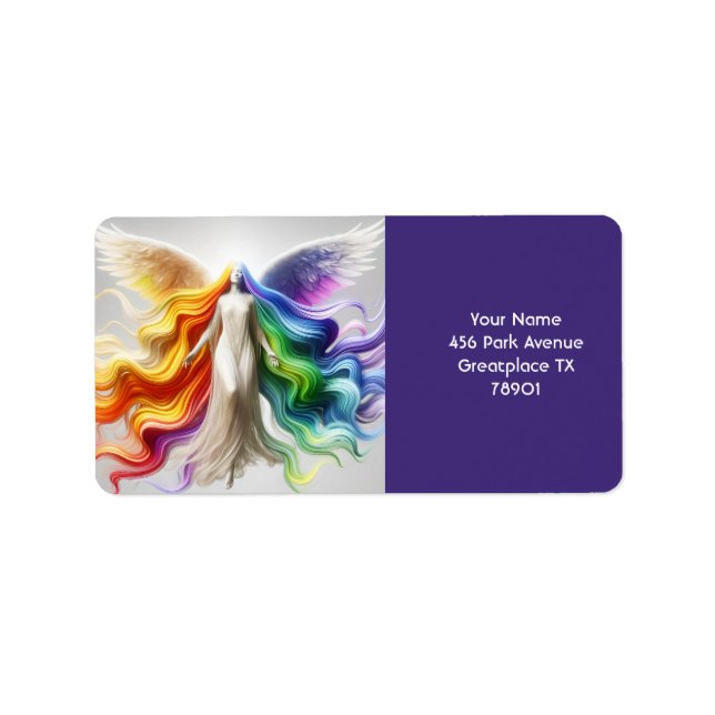 Etiqueta Fantasy Cute Prite Ángel Arcoiris (Frente)