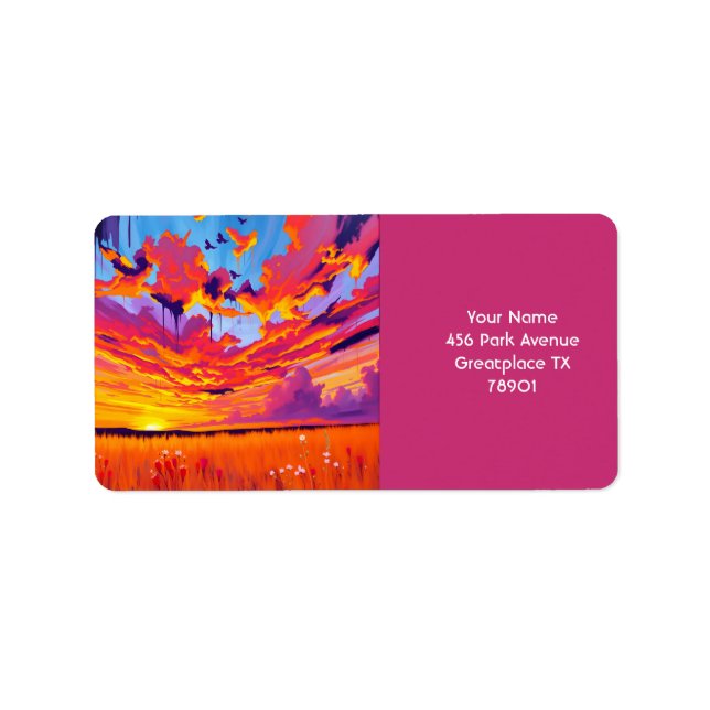 Etiqueta Fantasy Cute Red Naranja Field (Frente)