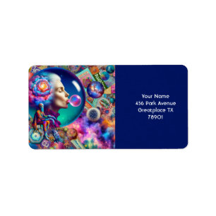 Etiqueta Fantasy Cute Resumen Collage