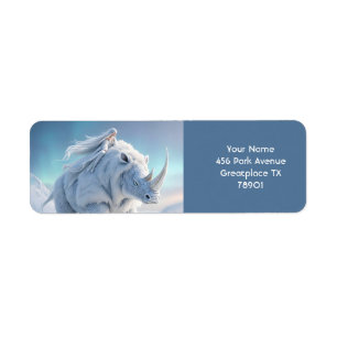 Etiqueta Fantasy Cute Rhino Chica Nieve