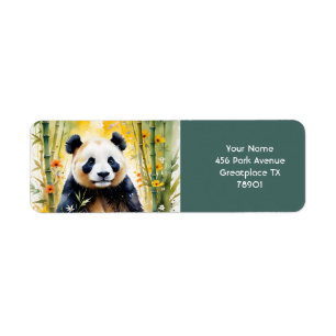 Etiqueta Fantasy Cute Sad Panda Forest