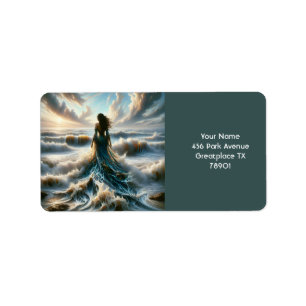 Etiqueta Fantasy Cute Sea Wave Chica