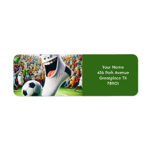 Etiqueta Fantasy Cute Soccer Ball