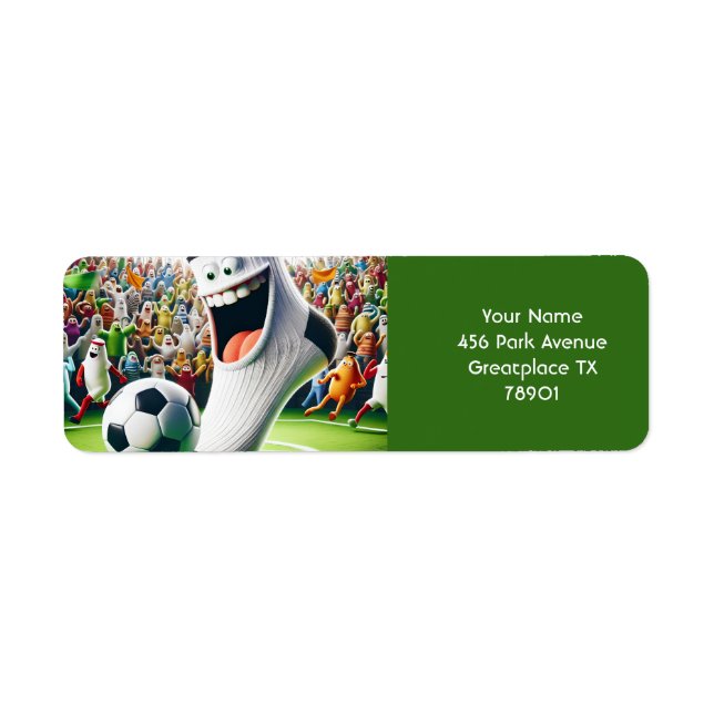 Etiqueta Fantasy Cute Soccer Ball (Frente)