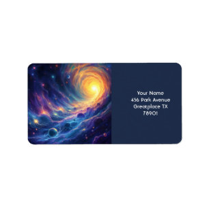 Etiqueta Fantasy Cute Space Sun Stars