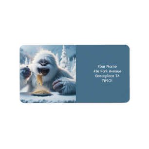 Etiqueta Fantasy Cute Spaghetti Yeti Snow