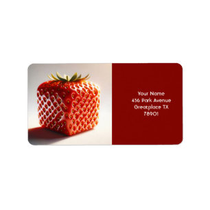 Etiqueta Fantasy Cute Square Red Strawberry