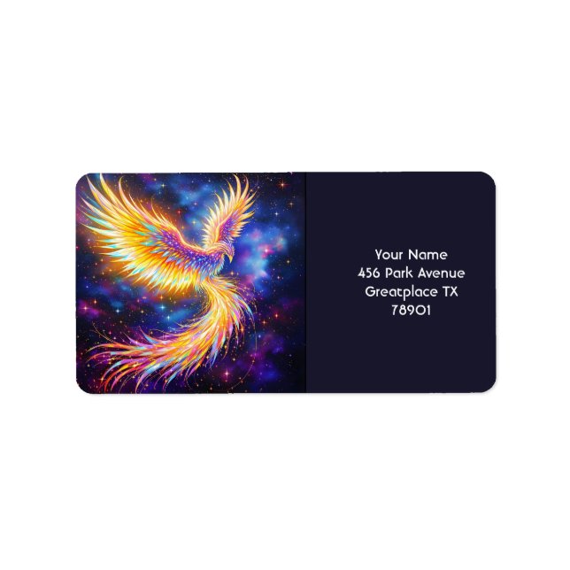 Etiqueta Fantasy Cute Starlight Phoenix Space (Frente)
