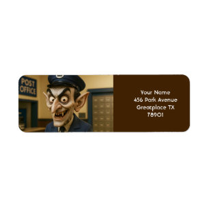 Etiqueta Fantasy Cute Strange Postal Worker