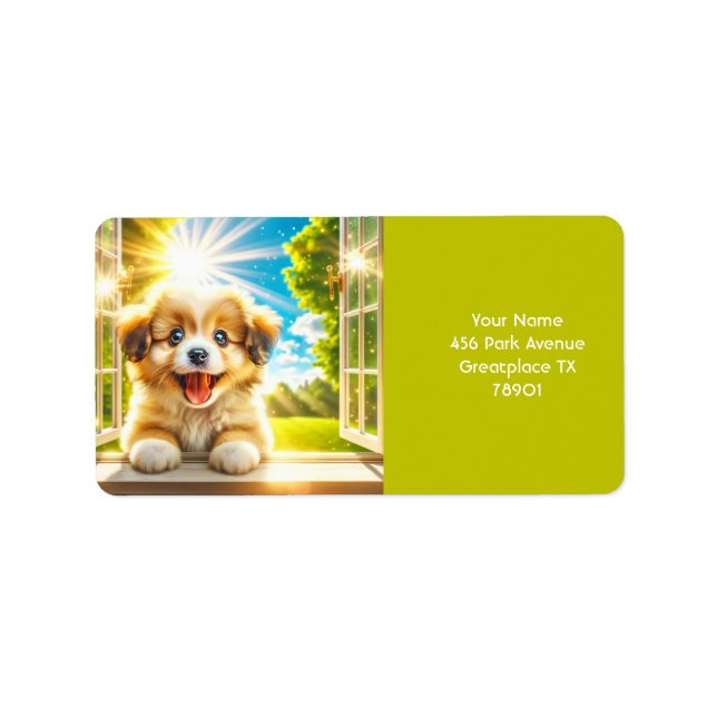 Etiqueta Fantasy Cute Sun Baby Dog (Frente)