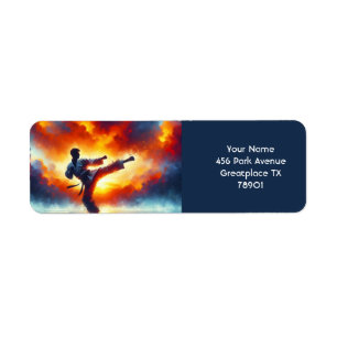 Etiqueta Fantasy Cute Sunset Karate Fighter