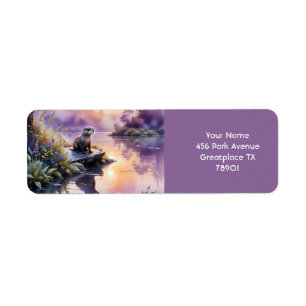 Etiqueta Fantasy Cute Sunset Purple Lake