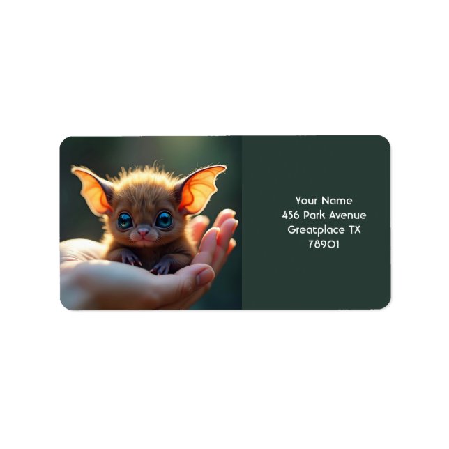 Etiqueta Fantasy Cute Tiny Bat Hat (Frente)