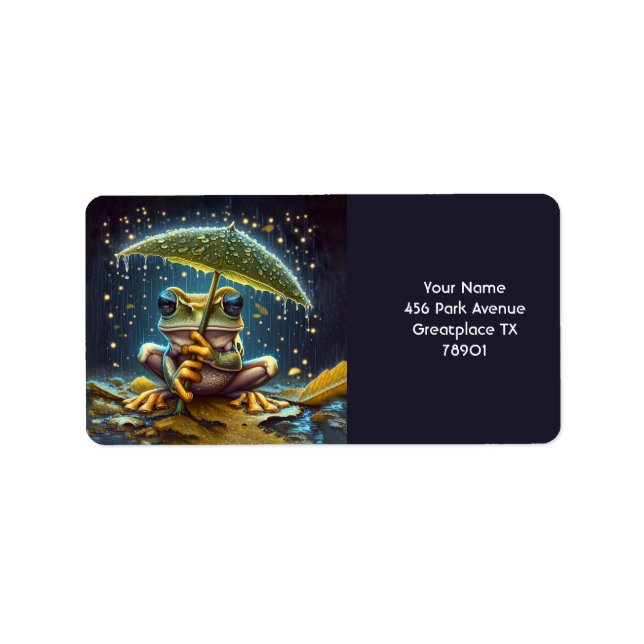 Etiqueta Fantasy Cute Umbrella Rana (Frente)